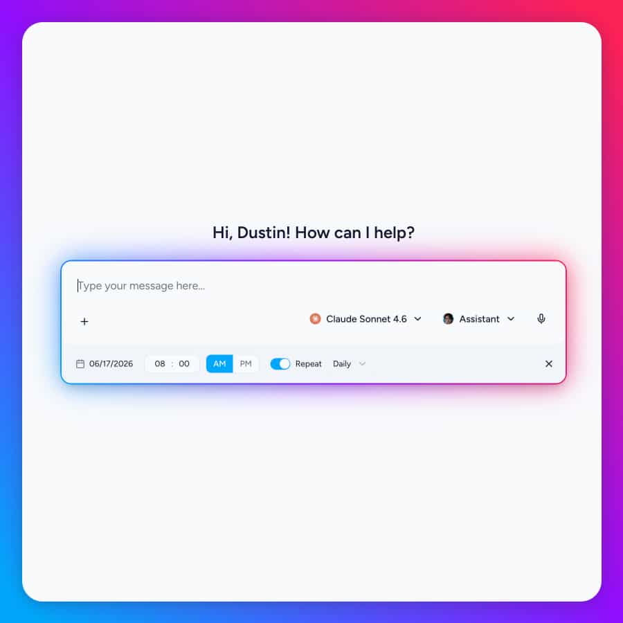Scheduling a task in Magai