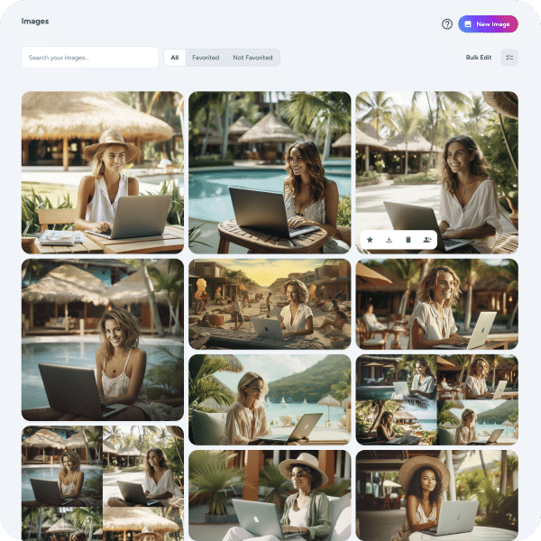search and filter ai images in magai